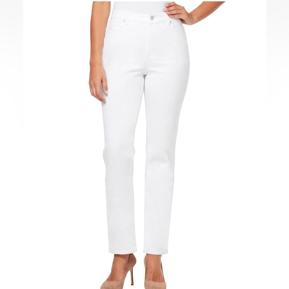 Gloria Vanderbilt Women’s Amanda Straight Leg White Jeans Size 10 - Picture 1 of 8